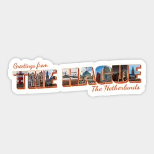 Greetings from The Hague in The Netherlands Vintage style retro souvenir Sticker